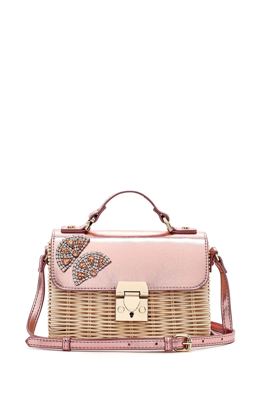 Women's Pink Accessory Long Strap Straw Crossbody Bag 25SBD275814 | Derimod