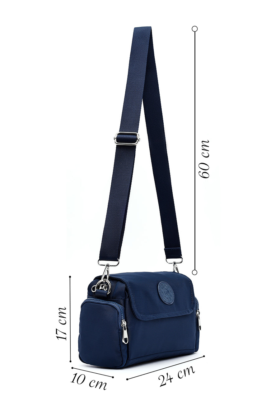 Women's Navy Blue Fabric Crossbody Bag