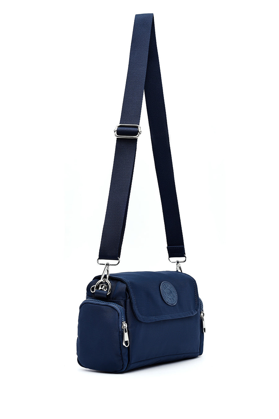Women's Navy Blue Fabric Crossbody Bag