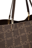 Women's Brown Long Strap Printed Shoulder Bag | Derimod