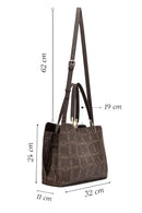 Women's Brown Long Strap Printed Shoulder Bag | Derimod