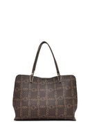 Women's Brown Long Strap Printed Shoulder Bag | Derimod