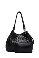Women's Black Braided Shoulder Bag | Derimod