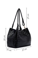 Women's Black Braided Shoulder Bag | Derimod