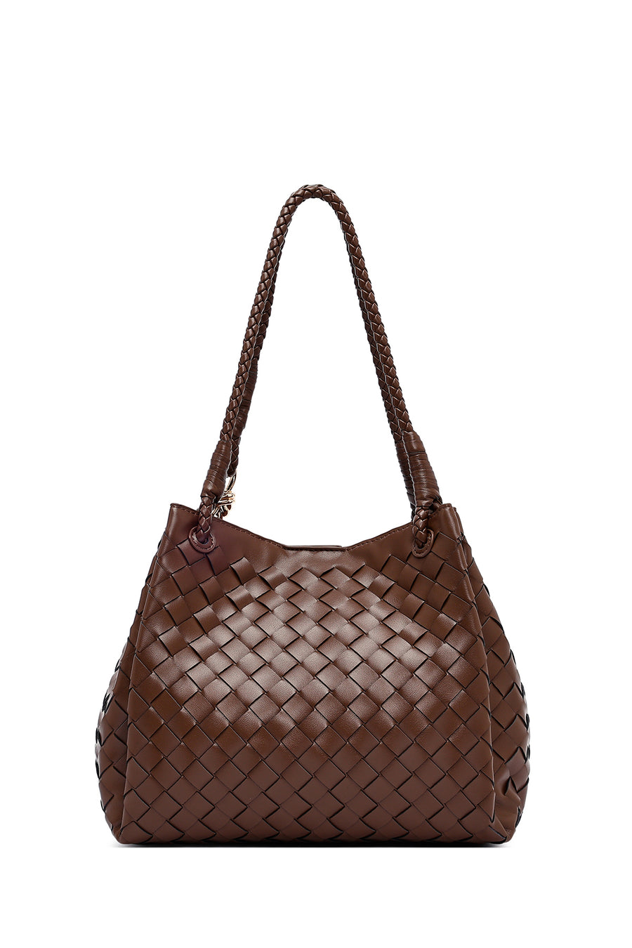 Women's Brown Braided Shoulder Bag