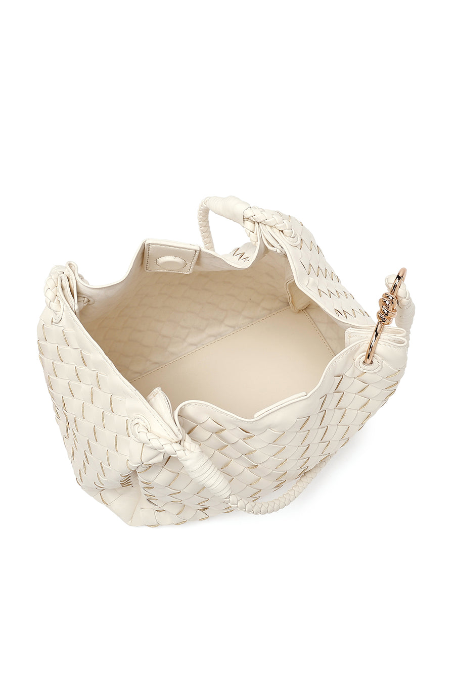 Women's Cream Knitted Shoulder Bag