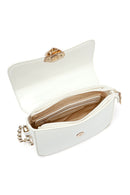 Women's White Long Strap Patent Leather Crossbody Bag | Derimod