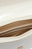 Women's White Long Strap Patent Leather Crossbody Bag | Derimod