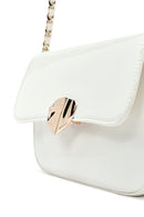 Women's White Long Strap Patent Leather Crossbody Bag | Derimod