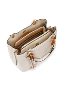 Women's Cream Long Strap Quilted Classic Handbag | Derimod