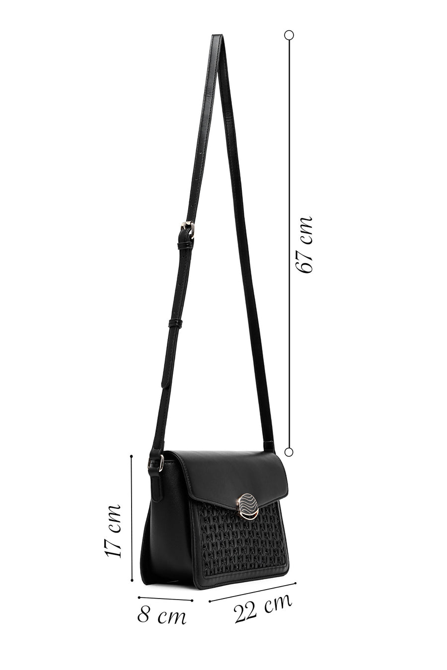Women's Black Long Strap Crossbody Bag