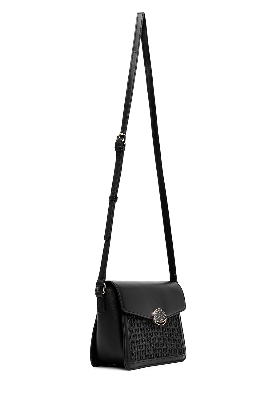 Women's Black Long Strap Crossbody Bag