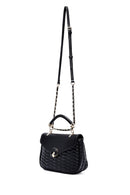 Women's Black Long Strap Quilted Crossbody Bag | Derimod