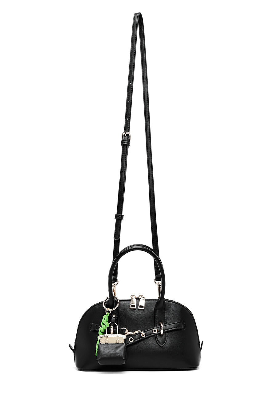 Women's Black Long Strap Accessory Mini Handbag