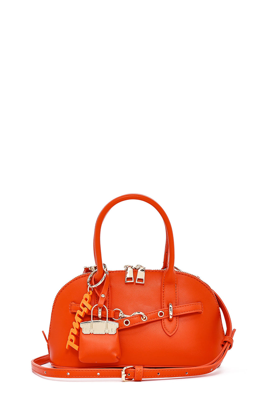Women's Orange Long Strap Accessory Mini Handbag