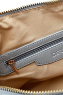 Women's Blue Long Strap Accessory Detailed Printed Handbag | Derimod