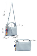 Women's Blue Long Strap Accessory Detailed Printed Handbag | Derimod