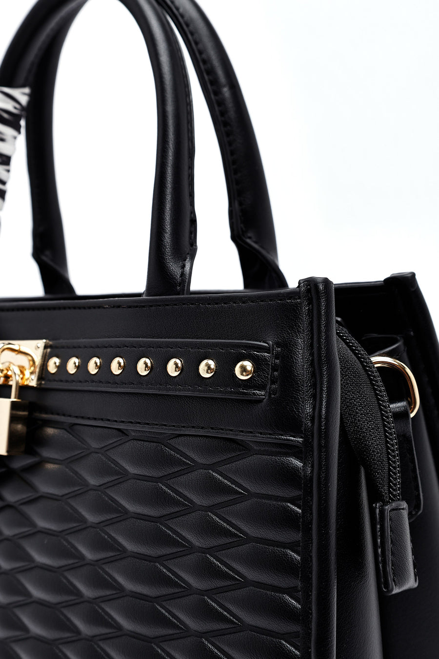 Women's Black Long Strap Quilted Handbag