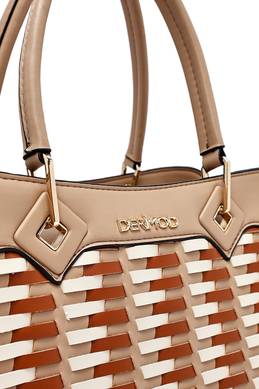 Women's Beige Long Strap Knitted Shoulder Bag