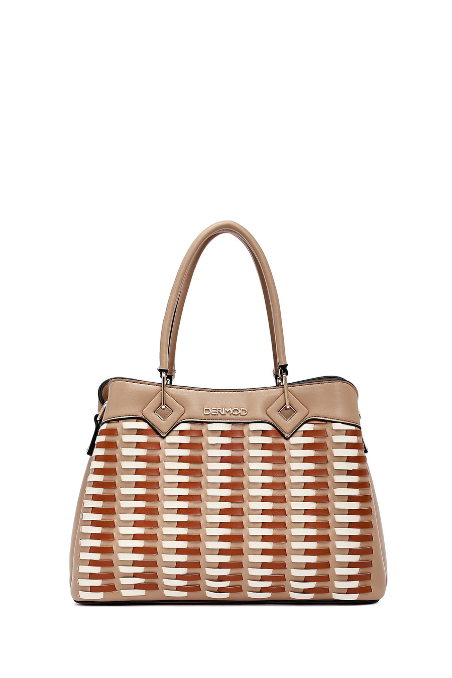 Women's Beige Long Strap Knitted Shoulder Bag