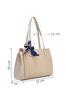 Women's Beige Patterned Classic Handbag | Derimod