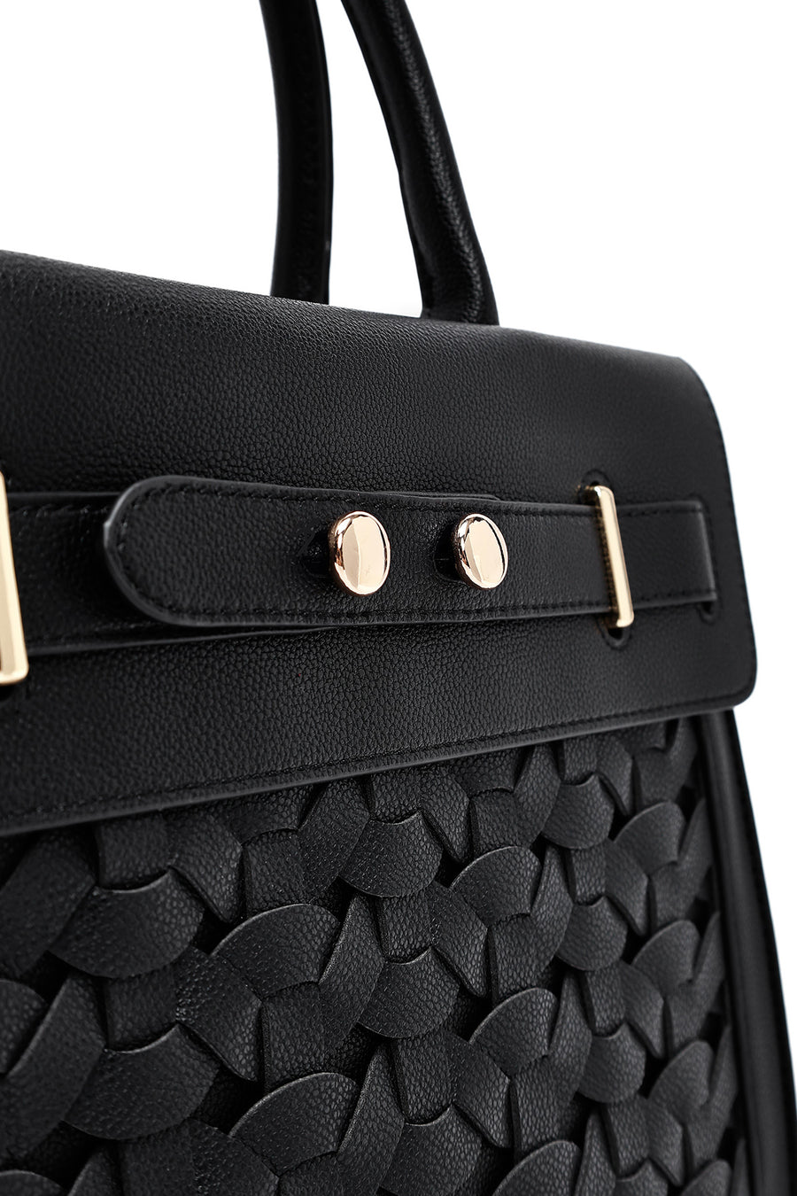 Women's Black Long Strap Knitted Classic Shoulder Bag