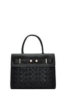 Women's Black Long Strap Knitted Classic Shoulder Bag | Derimod