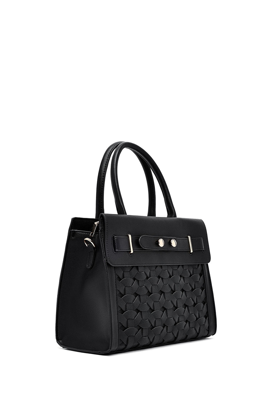 Women's Black Long Strap Knitted Classic Shoulder Bag