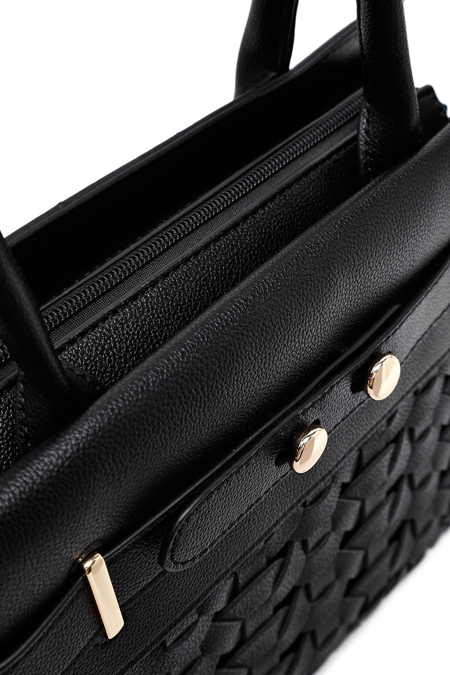 Women's Black Long Strap Knitted Classic Shoulder Bag