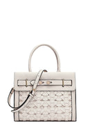Women's Cream Long Strap Knitted Classic Handbag | Derimod