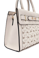 Women's Cream Long Strap Knitted Classic Handbag | Derimod