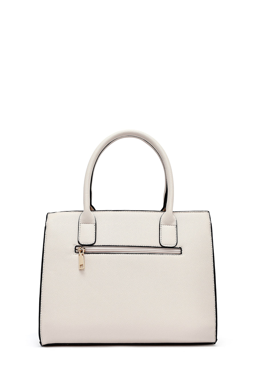 Women's Cream Long Strap Knitted Classic Handbag