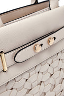 Women's Cream Long Strap Knitted Classic Handbag | Derimod