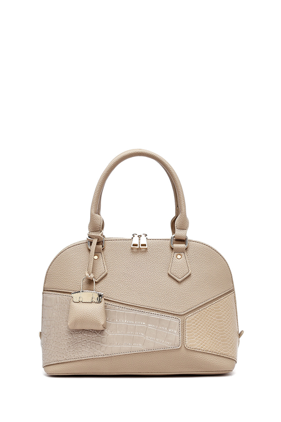 Women's Beige Long Strap Classic Handbag