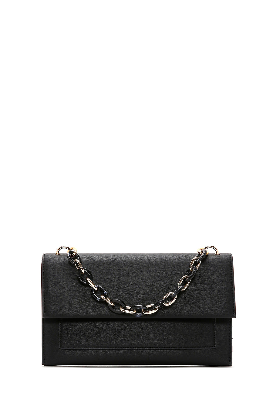 Women's Black Long Strap Mini Clutch Bag