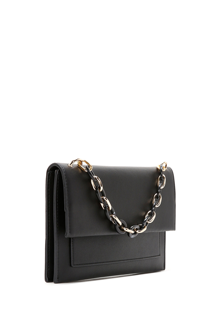 Women's Black Long Strap Mini Clutch Bag