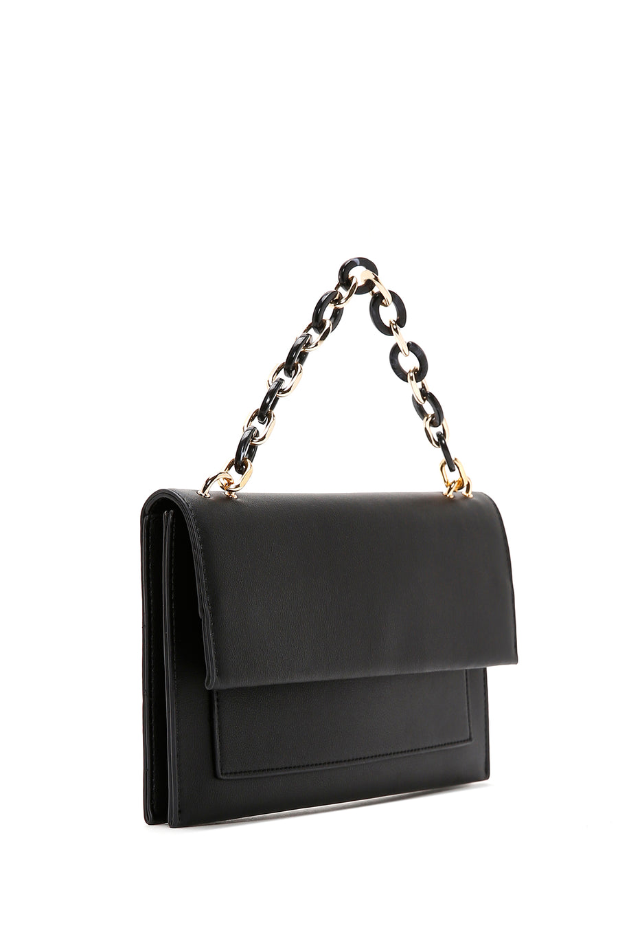 Women's Black Long Strap Mini Clutch Bag
