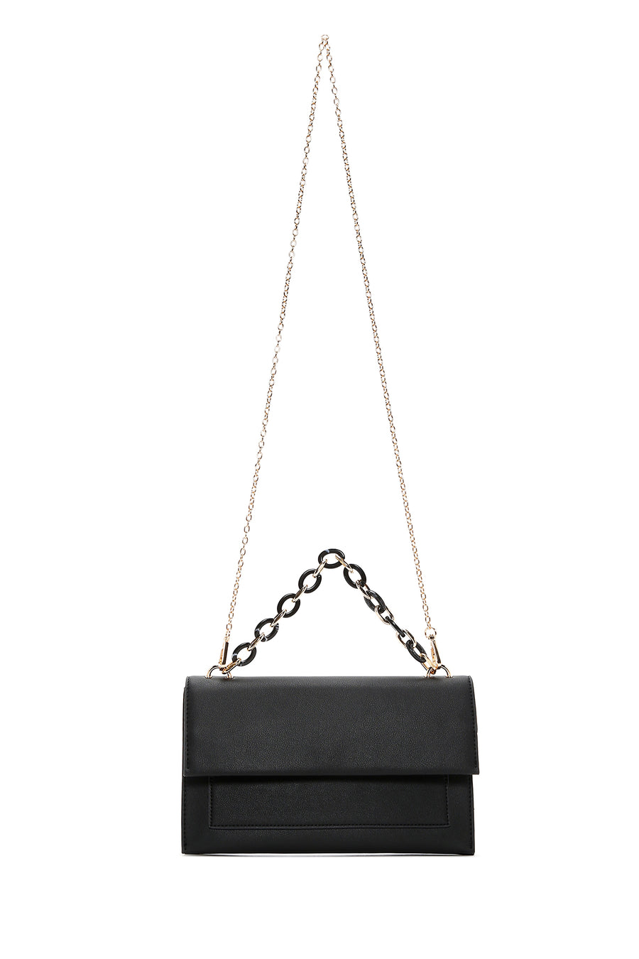 Women's Black Long Strap Mini Clutch Bag