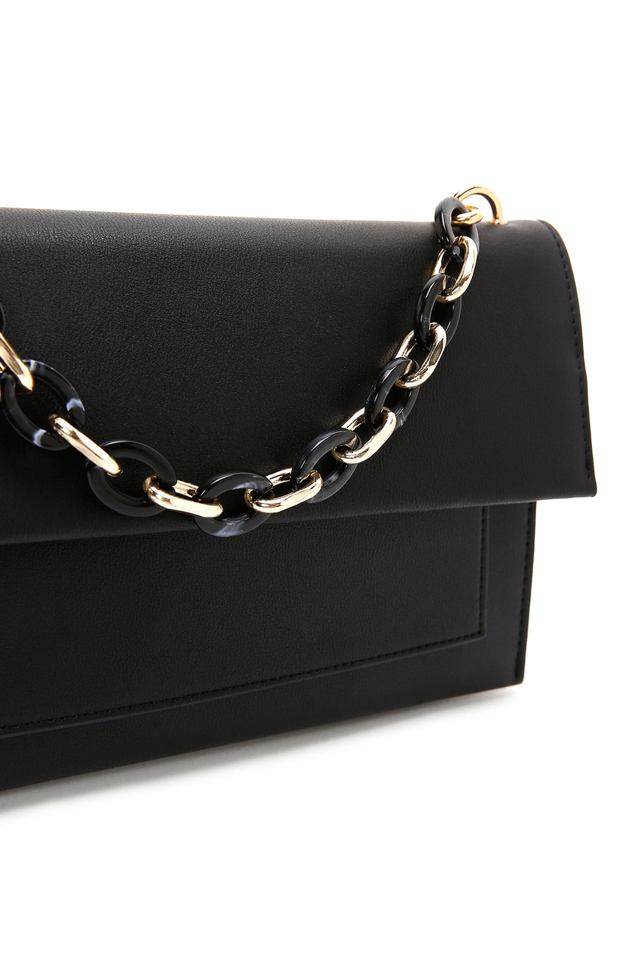 Women's Black Long Strap Mini Clutch Bag