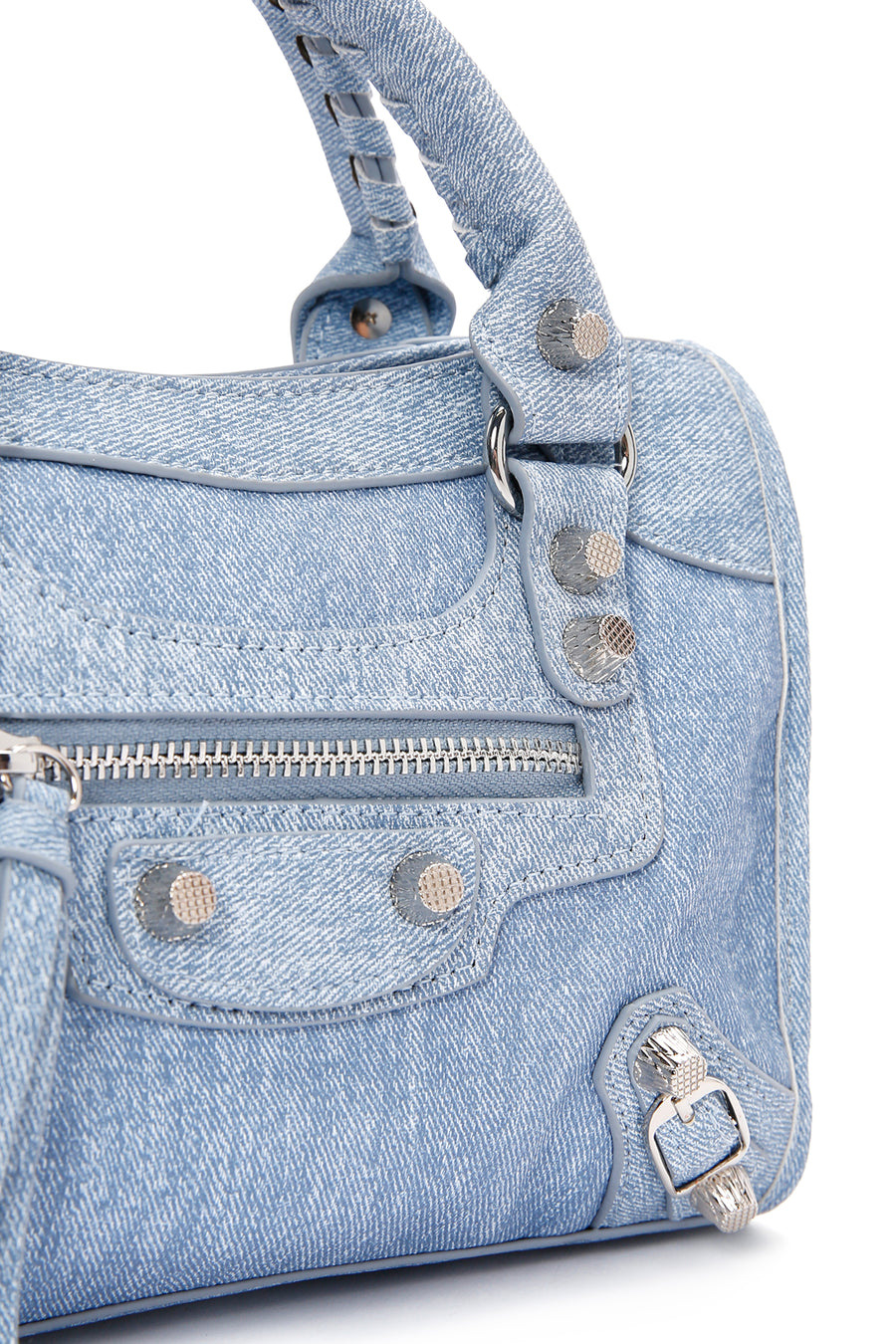 Women's Blue Long Strap Jean Fabric Crossbody Bag