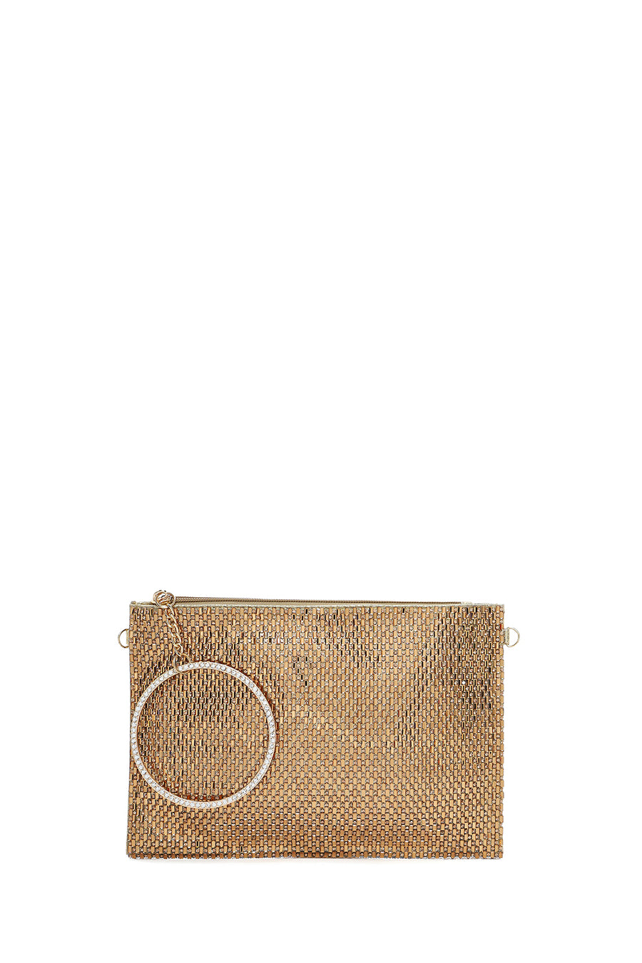 Women's Gold Stone Long Chain Strap Evening Clutch Bag 25SBD2922TS | Derimod