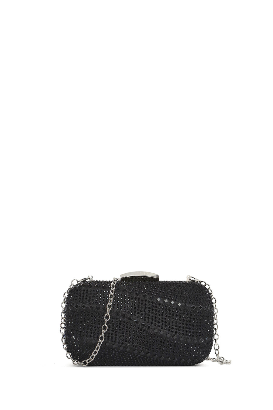 Women's Black Long Chain Strap Stone Mini Box Evening Bag 25SBD2961TS | Derimod
