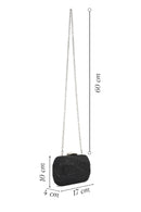 Women's Black Long Chain Strap Stone Mini Box Evening Bag | Derimod