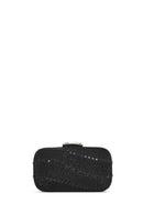 Women's Black Long Chain Strap Stone Mini Box Evening Bag | Derimod