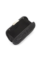 Women's Black Long Chain Strap Stone Mini Box Evening Bag | Derimod
