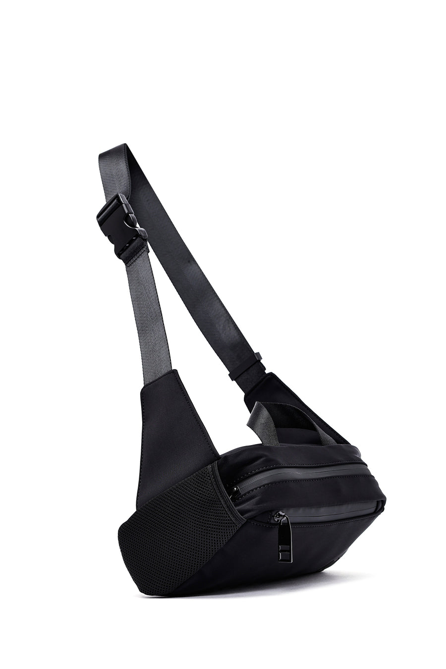 Men's Black Fabric Mini Waist Bag
