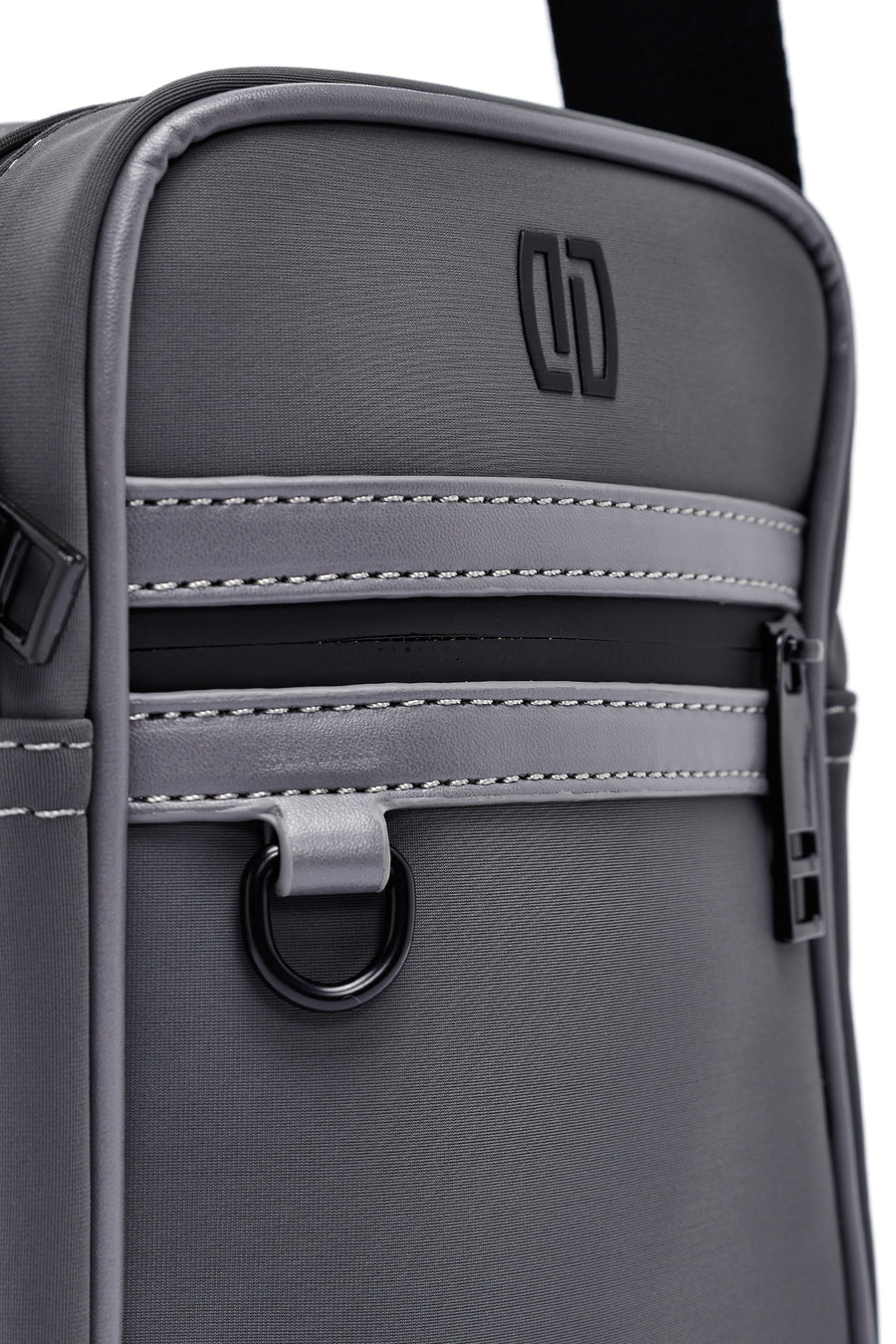 Men's Gray Mini Fabric Messenger Bag