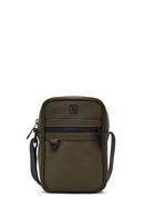 Men's Khaki Mini Fabric Messenger Bag | Derimod
