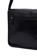 Men's Black Long Strap Leather Messenger Bag | Derimod