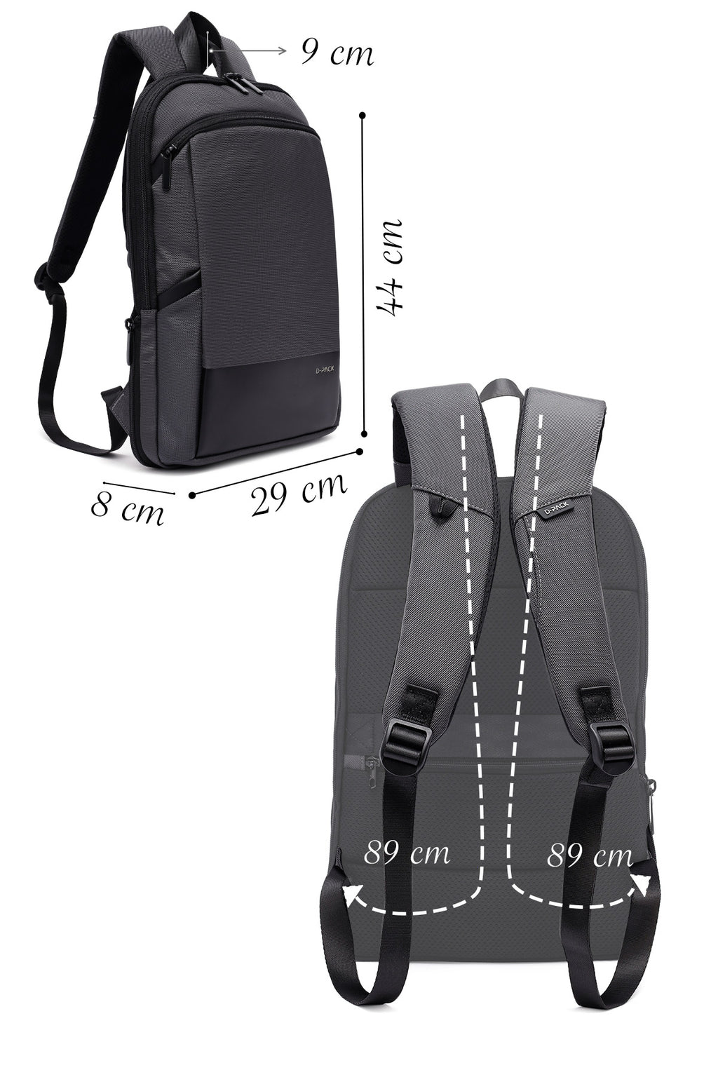 D-Pack Unisex Gri Sırt Çantası